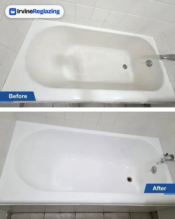 Before and after: dull, scratched porcelain restored