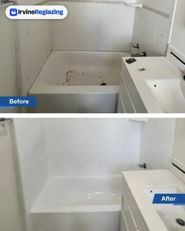 Before and after: tub and tile surround as one surface